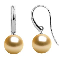 Orecchini in oro 18k e perle filippine dorate di qualità AAA