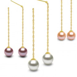 Orecchini in oro 18k con perle d'acqua dolcedi qualità DOLCEHADAMA