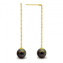 Orecchini oro 18k con perle nere di Tahiti AAA