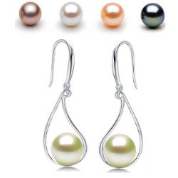 Orecchini in argento 925 con perle d'acqua dolce 8-9 mm AAA