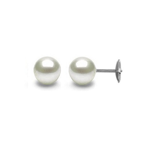 Orecchini perle d'acqua dolce 9-10 mm bianche AAA sistema brevettato Guardian