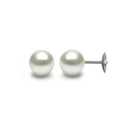 Orecchini perle d'acqua dolce 8-9 mm bianche AAA sistema brevettato Guardian