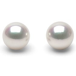 Orecchini Oro 14k perle di coltura Akoya Hanadama 8.5-9 mm