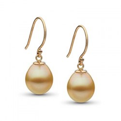 Orecchini in oro 18k con perle dorate Drop filippine a goccia AAA