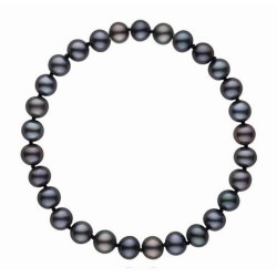 Braccialetto 18 cm di perle di coltura d'acqua dolce nere da 8-9 mm