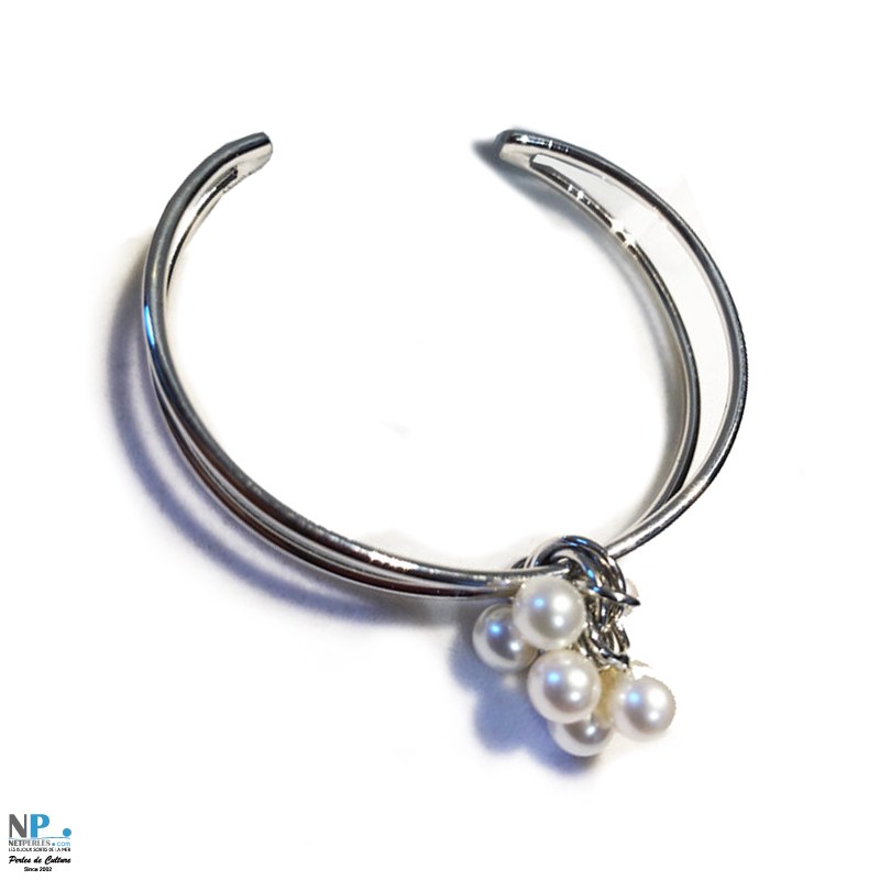 Braccialetto in Argento 925 e 7 perle d'acqua dolce bianche 6-7 mm DOLCEHADAMA