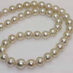Collana 43 cm di perle Australiane bianche avorio da 9,3 a 12 mm AAA