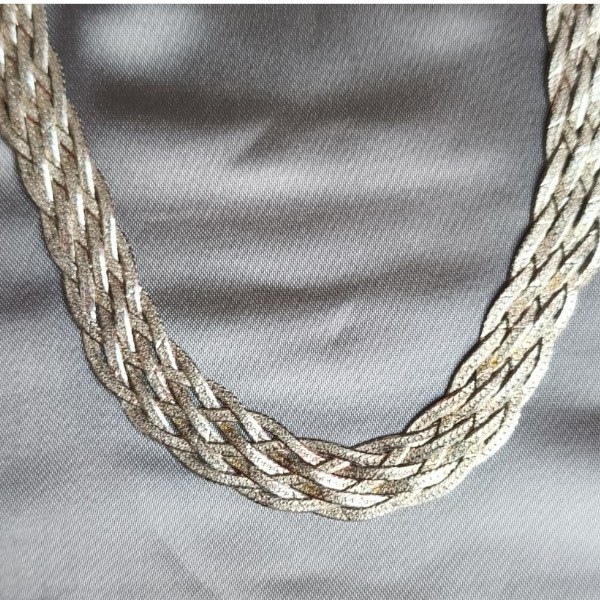 Collana intreccio catenine piatte in Argento 925 41/42 cm per 25 grammi