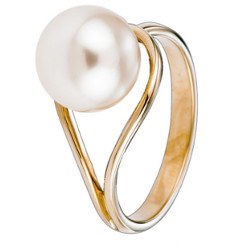 Anello oro 18k con perla di coltura Akoya 9-9,5 mm AAA