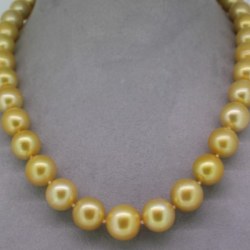 Collana di perle filippine in oro giallo 14k, perle da 10-11 mm AA / AA +