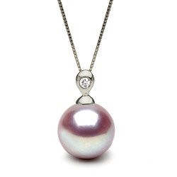 Pendente Argento 925 Diamante Perla Acqua Dolce lavanda DOLCEHADAMA