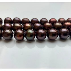 Collana 45 cm perle cioccolato d'acqua dolce 8,5-9 mm qualità AAA