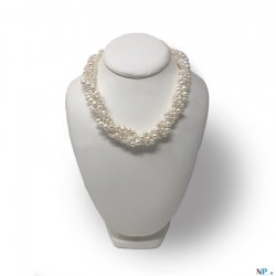 Collana Intreccio di 5 fili di perle d'acqua dolce 2x5-5.5 2x6-7 et 1x7-8 mm AAA