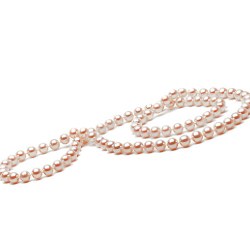 Collana 66 cm di perle d'acqua dolce, 7-8 mm Rosa pesca