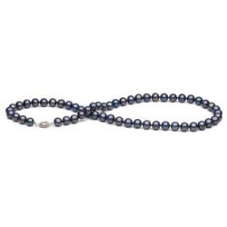 Collana 66 cm di perle d'acqua dolce, 7-8 mm, nere