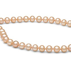 Collana 55 cm di perle di coltura d'acqua dolce da 6-7 mm, rosa pesca
