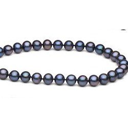 Collana 40 cm di perle di coltura d'acqua dolce da 6-7 mm, nere