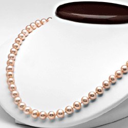 Collana 45 cm di perle di coltura d'acqua dolce da 7-8 mm, rosa pesca