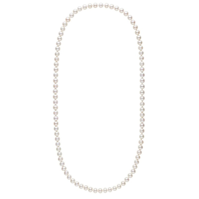 Collana Sautoir 70 cm di perle di coltura d'acqua dolce, 9-10 mm, bianche