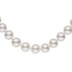Collana 40 cm di perle di coltura d'acqua dolce, 8-9 mm, bianche