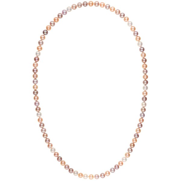 Collana sautoir 70 cm di perle d'acqua dolce multicolori da 8-9 mm