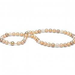 TreasureBay Collana Di Perle D'Acqua Dolce Naturali AA 8-9mm | Gioiello Classico Per Donna, Infilato A Mano Con Chiusura Magnetica