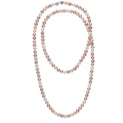 Collana sautoir 90 cm di perle d'acqua dolce multicolori da 8-9 mm