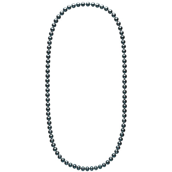 Collana sautoir 70 cm di perle d'acqua dolce nere da 8-9 mm