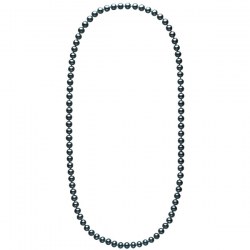 Collana sautoir 70 cm di perle d'acqua dolce nere da 8-9 mm