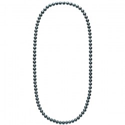 Collana sautoir 70 cm di perle d'acqua dolce nere da 8-9 mm