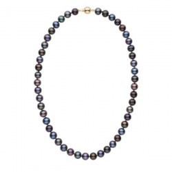 Collana girocollo 40 cm di perle d'acqua dolce nere da 8,5 a 9 mm AAA