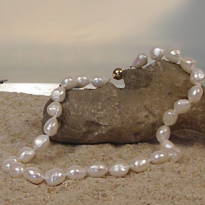 Collana 40 o 45 cm perle barocche di acqua dolce bianche 10-11 mm