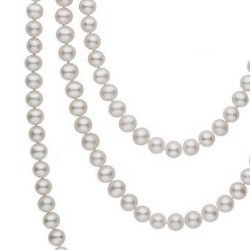 Collana Sautoir 130 cm perle d'acqua dolce 6-7 mm bianche DOLCEHADAMA