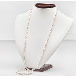 Collana Sautoir 90 cm perle d'acqua dolce 7-8 mm bianche DOLCEHADAMA