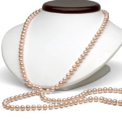 Collana Sautoir 114 cm perle d'acqua dolce 8-9 mm rosa pesca DOLCEHADAMA