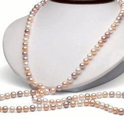 Sautoir di perle d'acqua dolce 90 cm da 6-7 mm multicolori DOLCEHADAMA