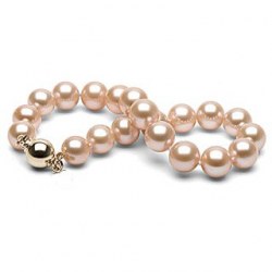 Braccialetto perle d'acqua dolce 9-9,5 mm rosa pesca DOLCEHADAMA