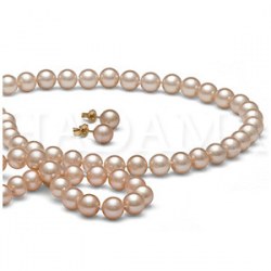 Parure 3 gioielli 45/18 cm perle d'acqua dolce 6-7 mm Pesca DOLCEHADAMA