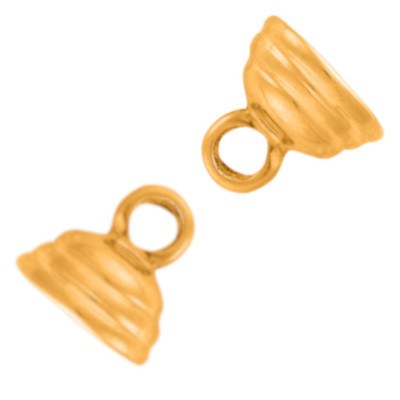 Paio di Cupoline in oro 18k per collana o braccialetto di perle