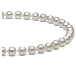 Collana di perle di coltura Akoya, 45 cm, 6-6.5 mm bianche AAA