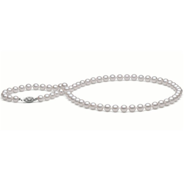 Collana di perle di coltura Akoya, 55 cm, 6-6.5 mm bianche