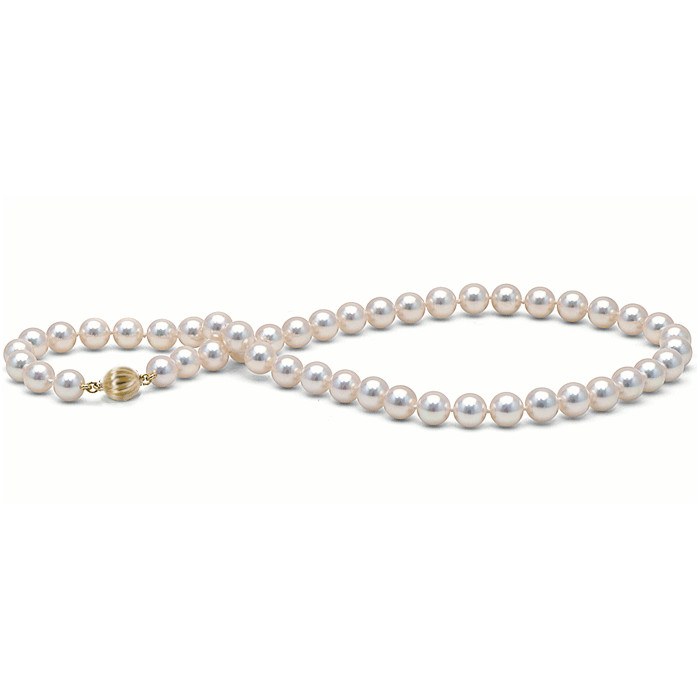 Collana di perle di coltura Akoya, 45 cm, 7.5-8 mm, bianche