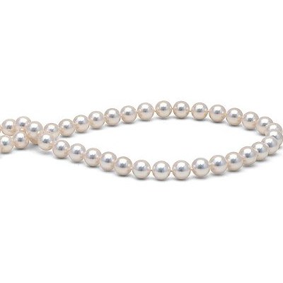 Collana di perle di coltura Akoya, 40 cm, 7.5-8 mm, bianche