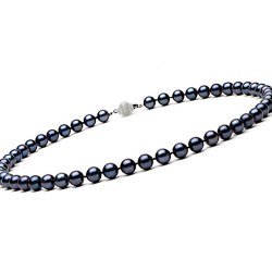 Collana di perle di coltura Akoya, 40 cm 7-7.5 mm nere AA+