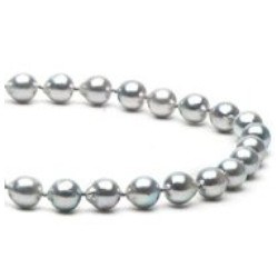 Collana di Perle Akoya Barocche 7-7.5 mm blu argento