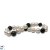 Braccialetto elastico cm perle d'acqua dolce bianche 7-8 mm AAA e perle in Ossidiana
