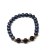 Bracciale di perle d'acqua dolce nere e pietre semipreziose naturali di granato rosso