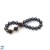 Bracciale di perle d'acqua dolce nere e pietre semipreziose naturali di granato rosso