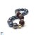 Bracciale di perle d'acqua dolce nere e pietre semipreziose naturali di granato rosso