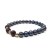 Bracciale di perle d'acqua dolce nere e pietre semipreziose naturali di granato rosso